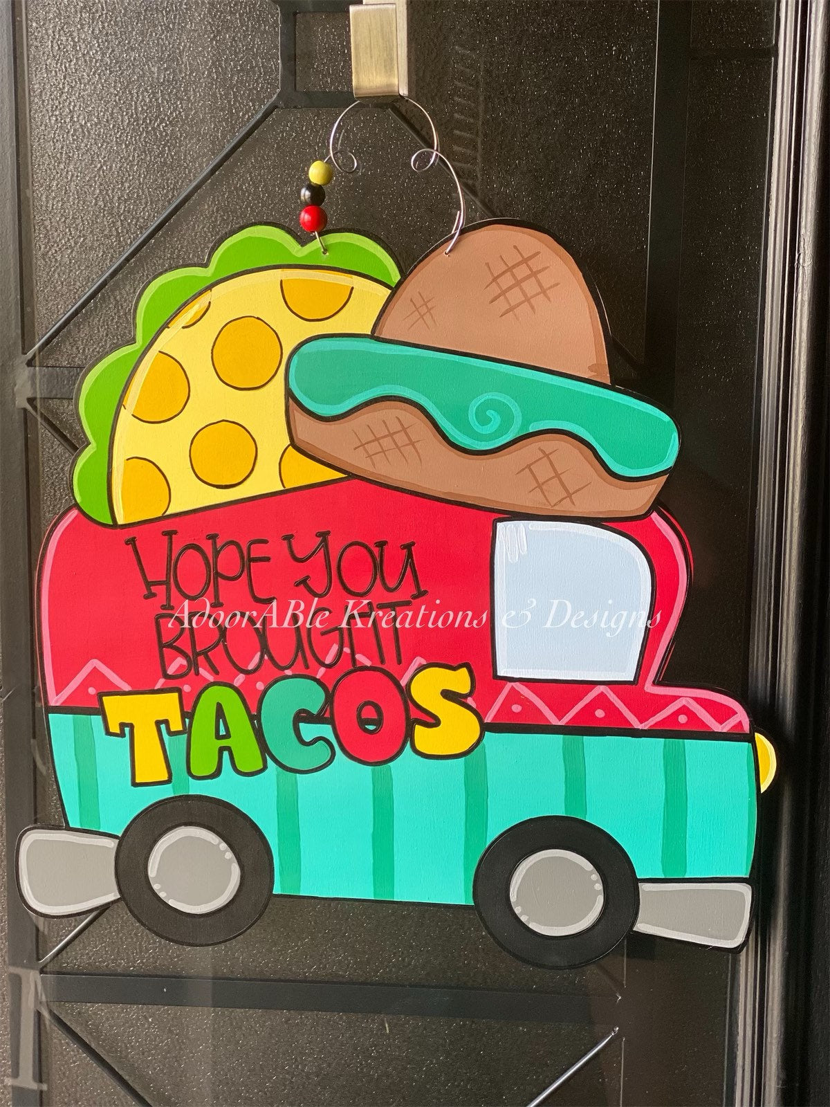 Taco Truck Door Hanger, Cinco De Mayo Decor (18.5"x19")