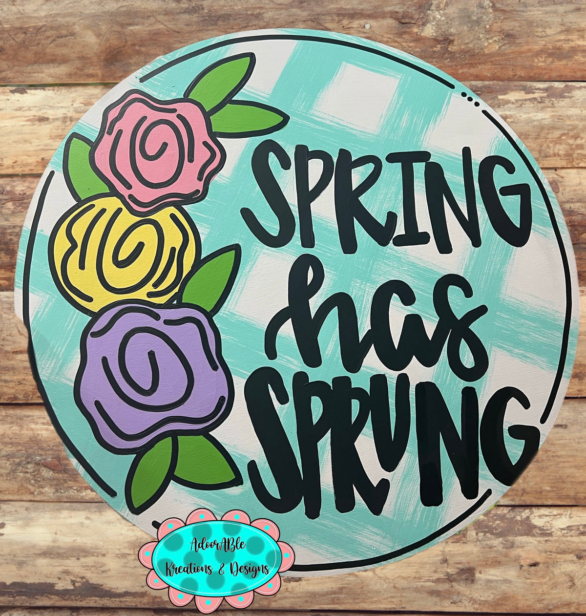 Floral Spring Door Hanger, 20" Round, Spring Decor