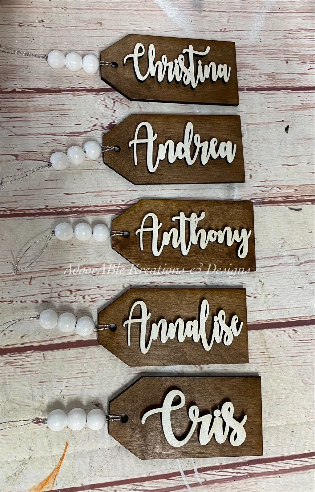 Personalized Dog Bone Stocking Tag – 3D Birch Plywood