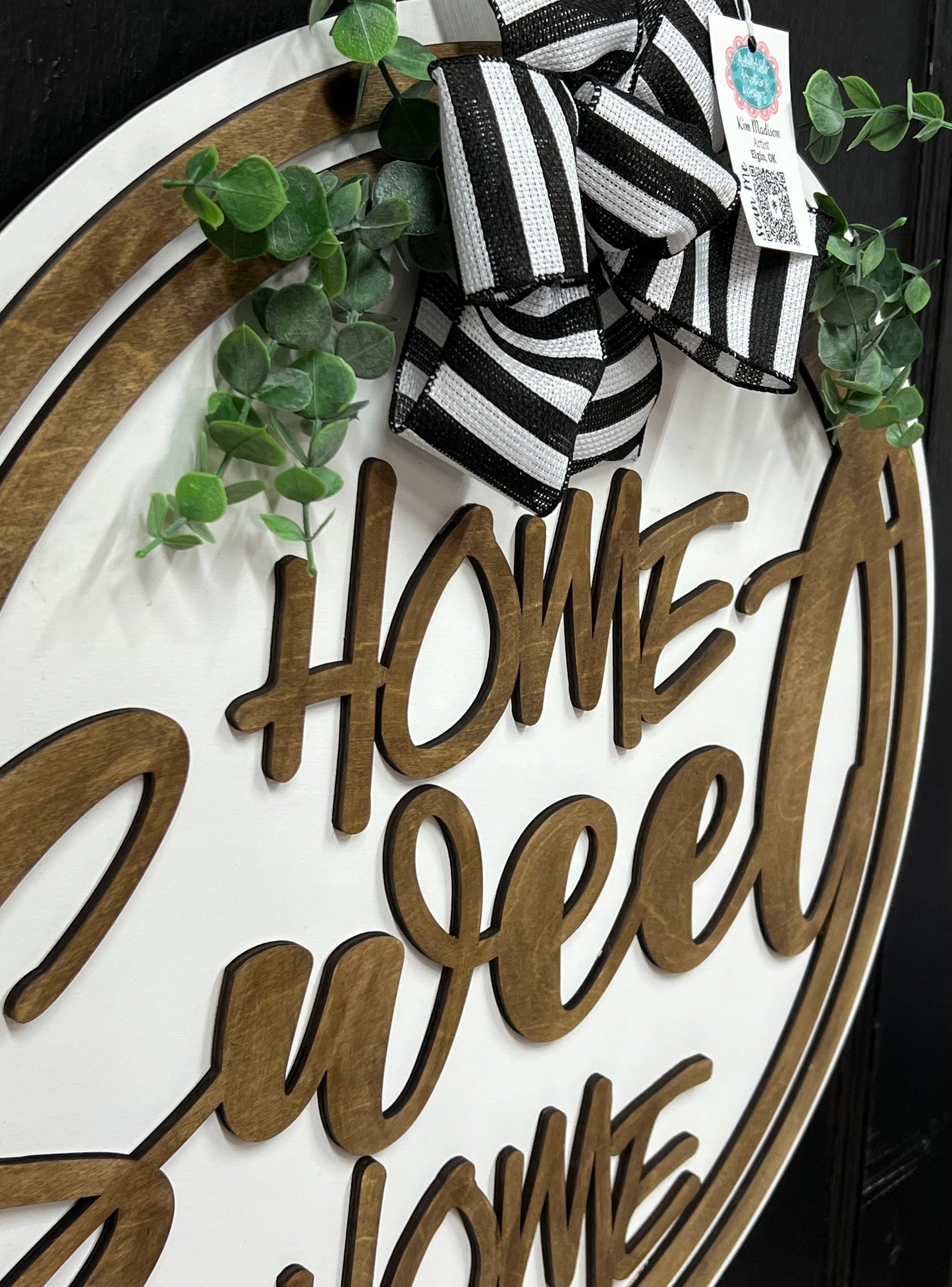 3D Home Sweet Home Door Hanger, Everyday Decor (23" Round)
