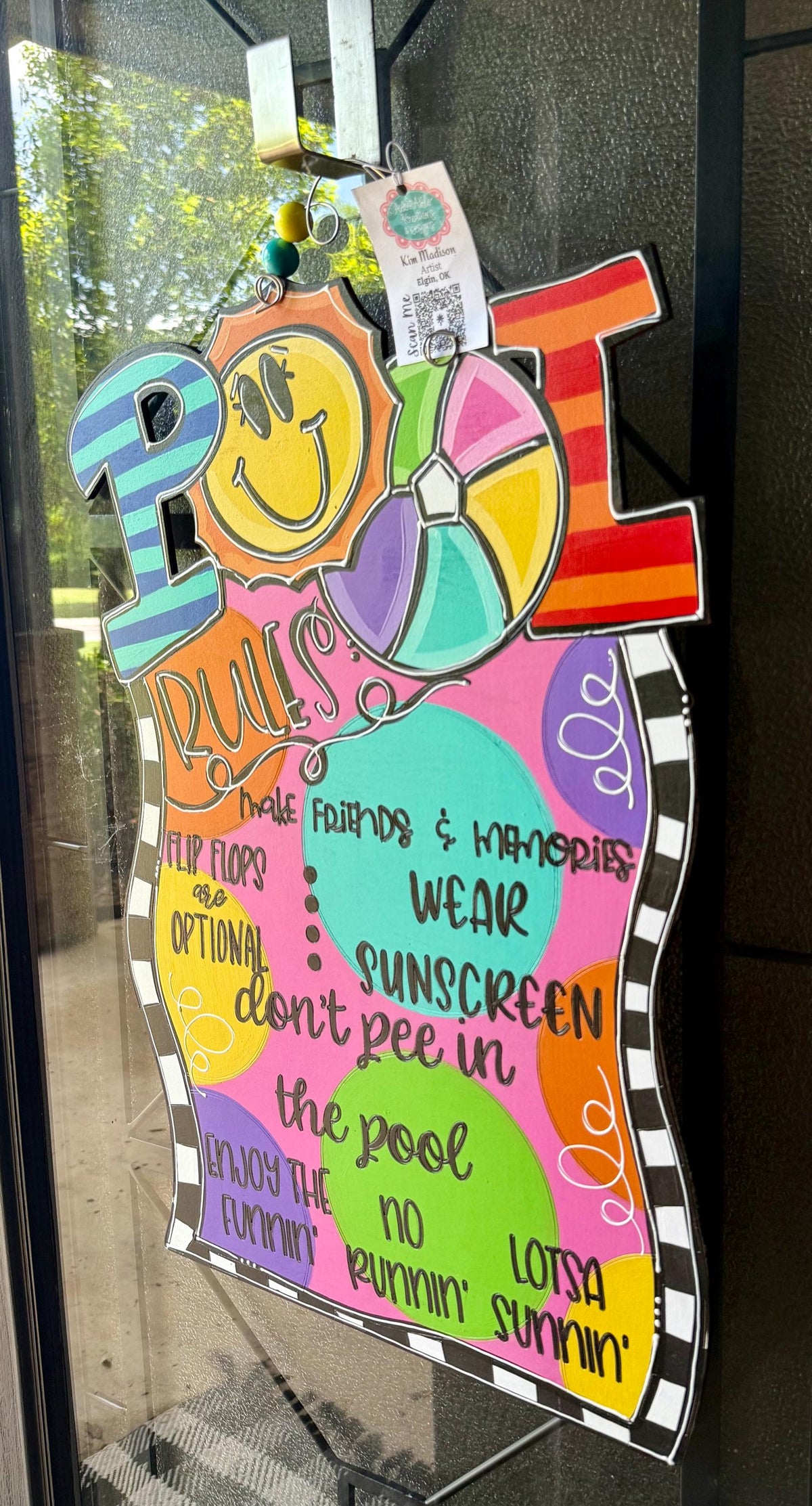 Pool Rules, Pool, door hanger, Summer, 17"x23"