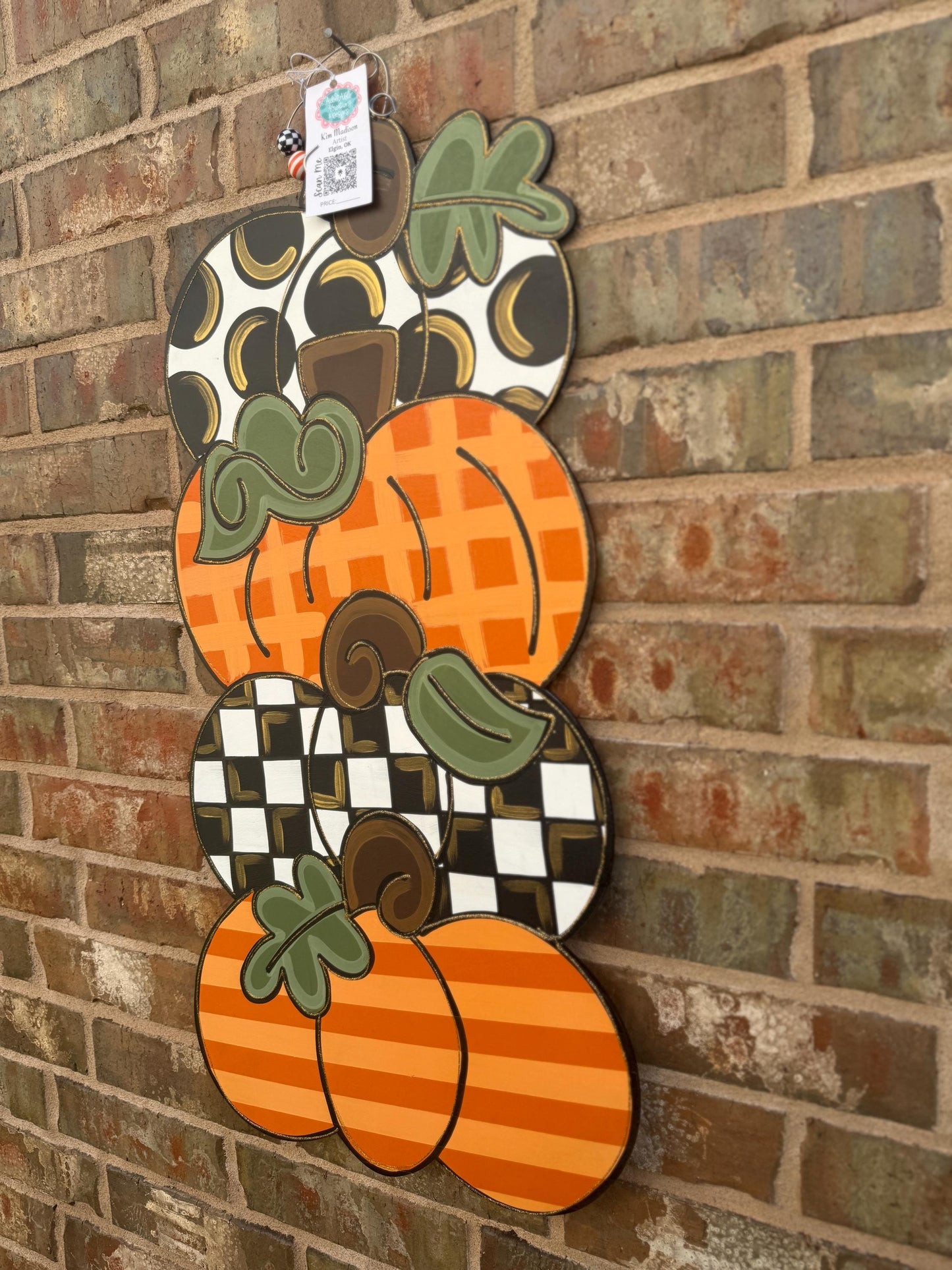 Pumpkin 4 Stack Door Hanger: Fall Decor (16"x30")