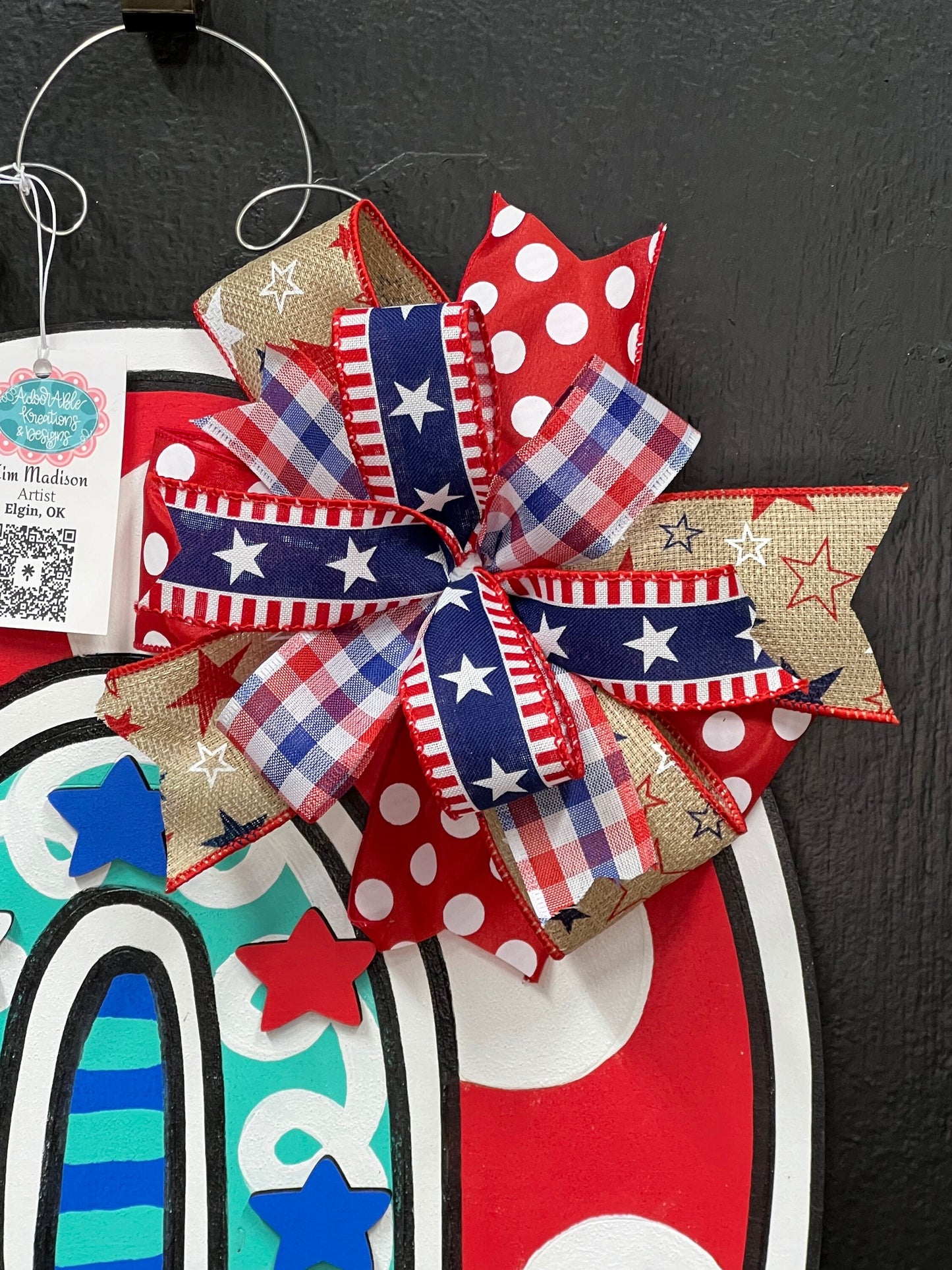 3D USA Rainbow Door Hanger, Patriotic Star Decor, 4th of July