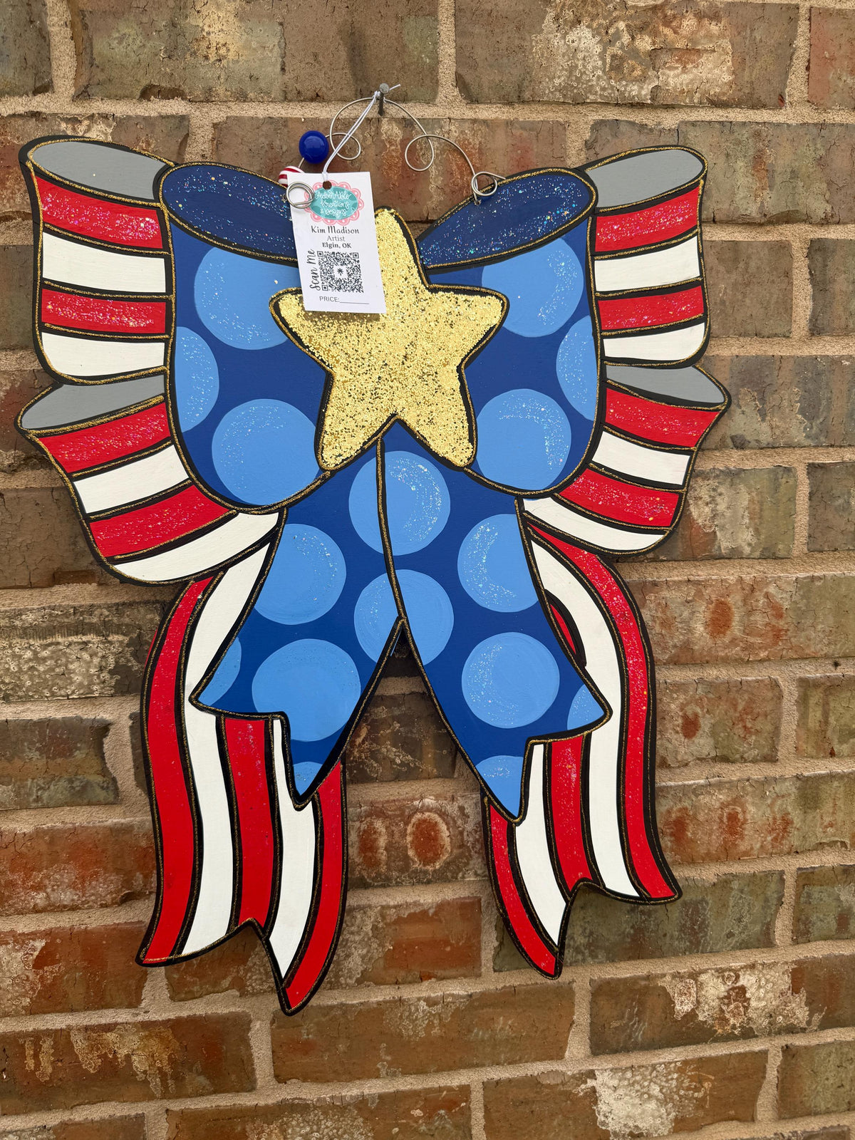 Patriotic Bow, Independence Day, 4th of July, 19"x23"