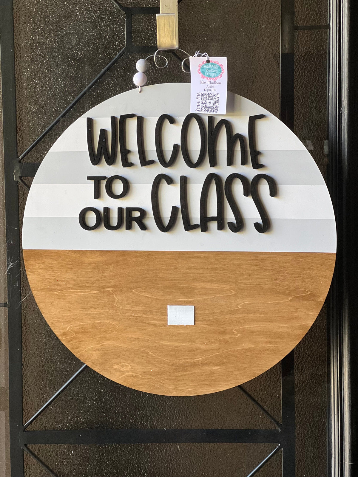Welcome To Our Class Door Hanger Base, 20" Round, Interchangeable