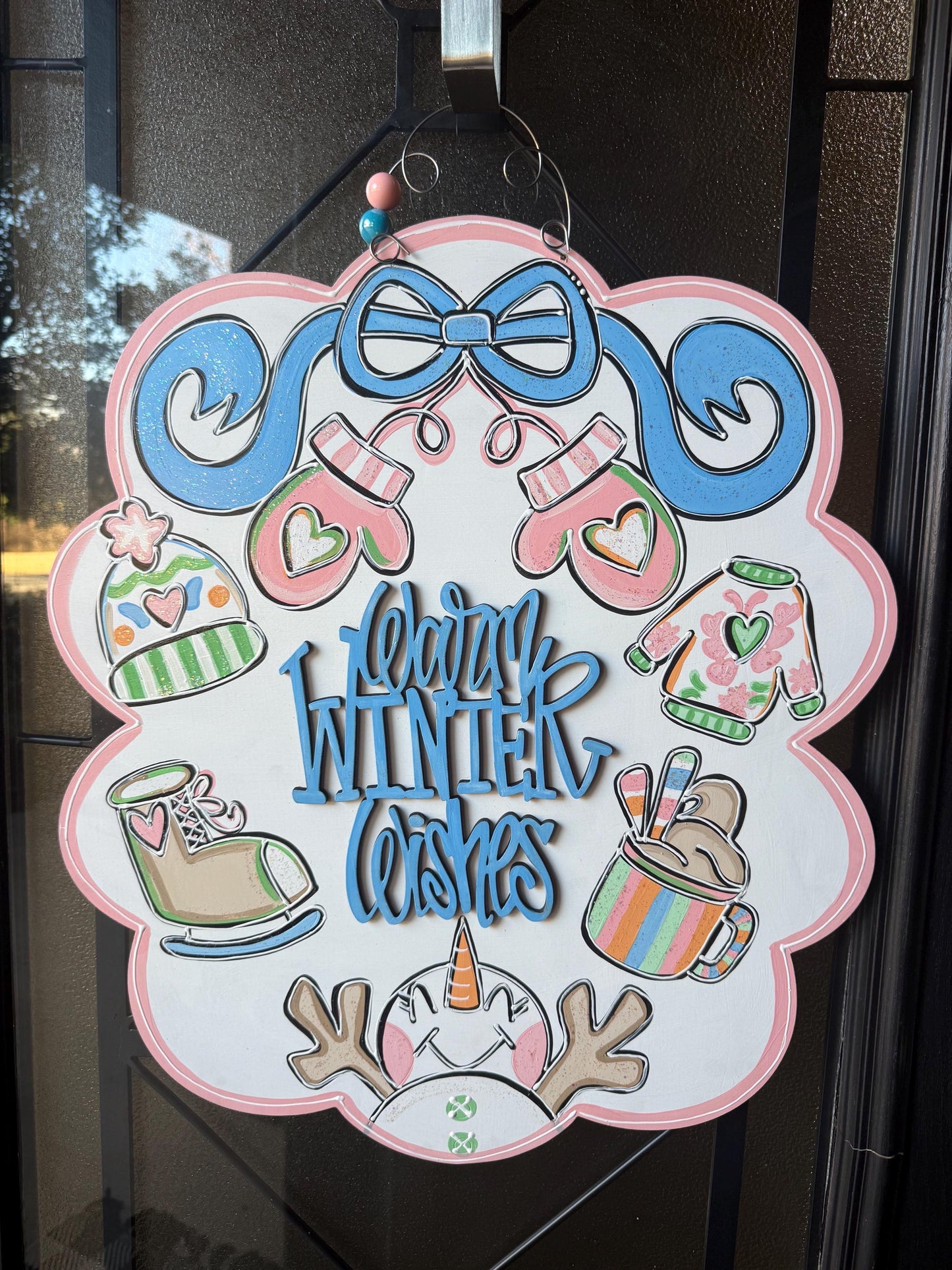 Warm Winter Wishes Plaque Door Hanger (20"x23")