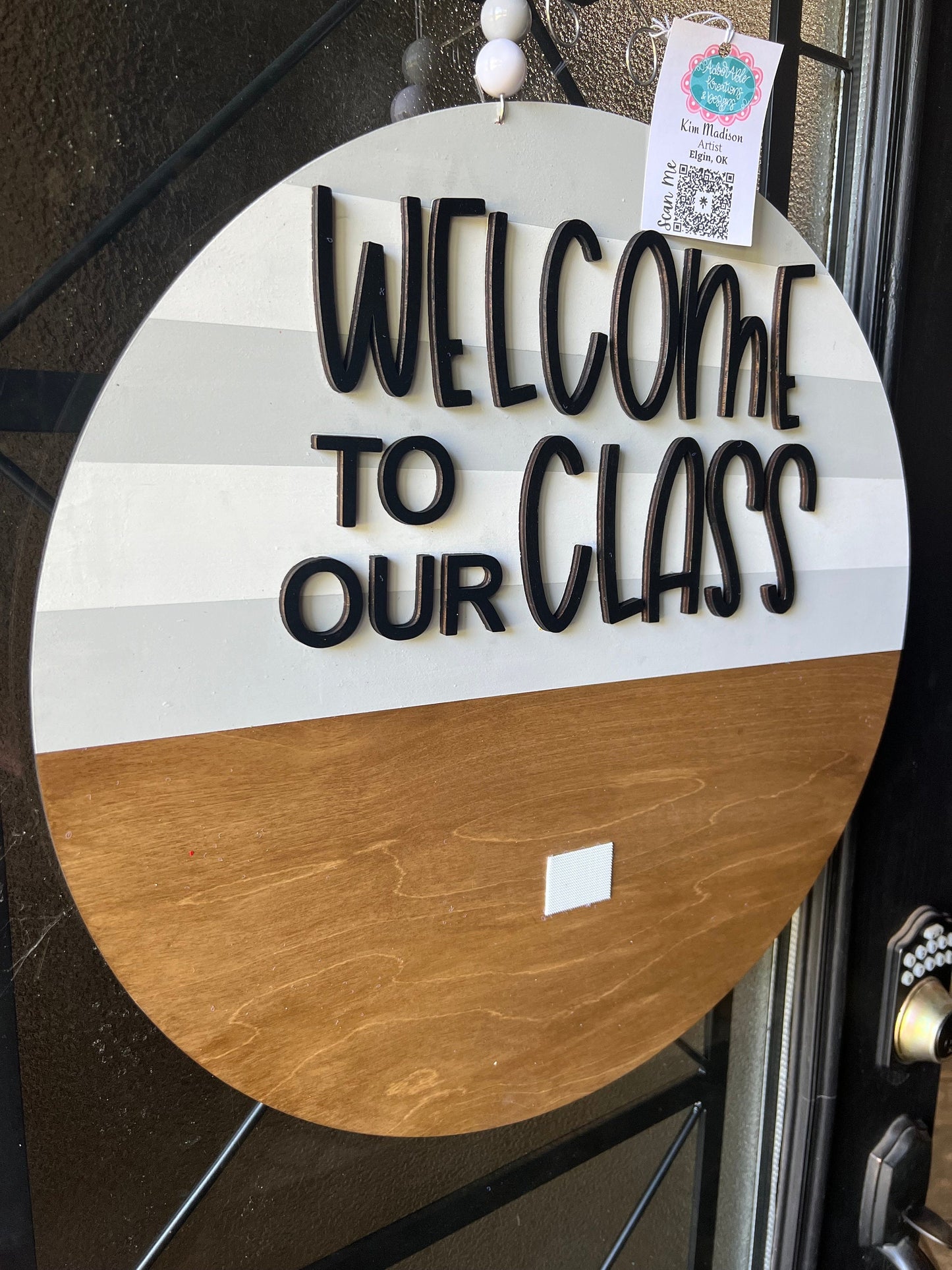 Welcome To Our Class Door Hanger Base, 20" Round, Interchangeable