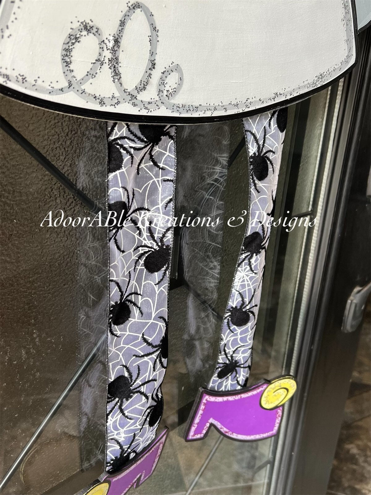 Bride of Frankenstein Door Hanger with Ribbon Legs, Halloween Decor