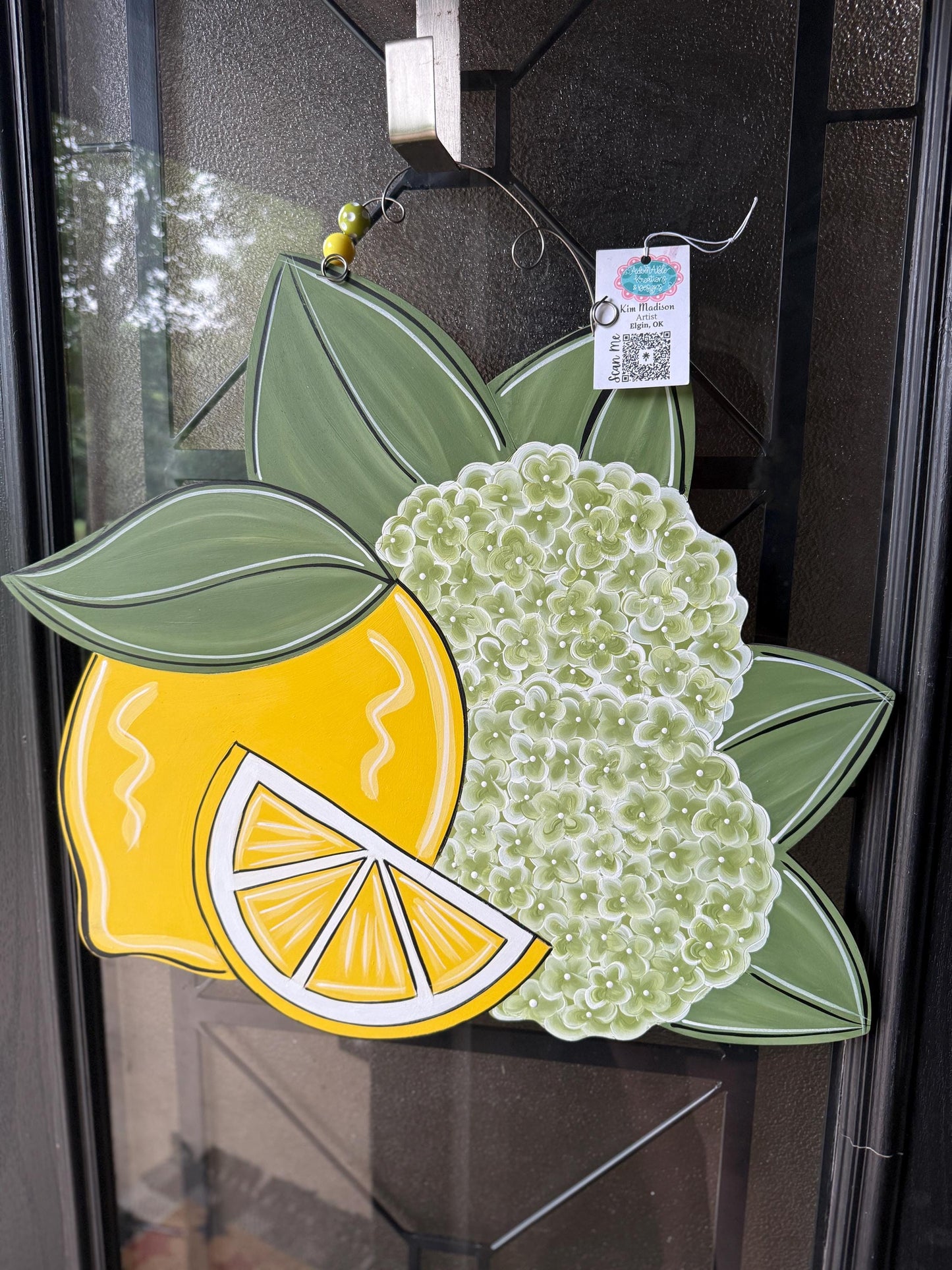 Lemon and hydrangeas Door Hanger