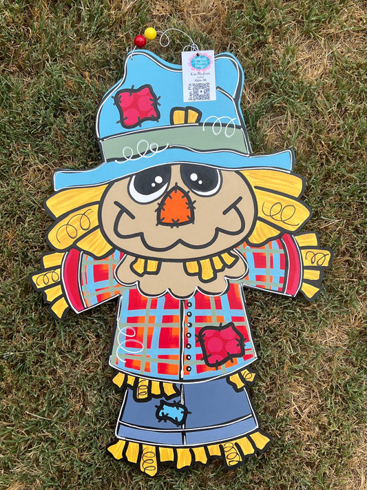 Handmade Scarecrow Door Hanger, Fall Decor (19x26)