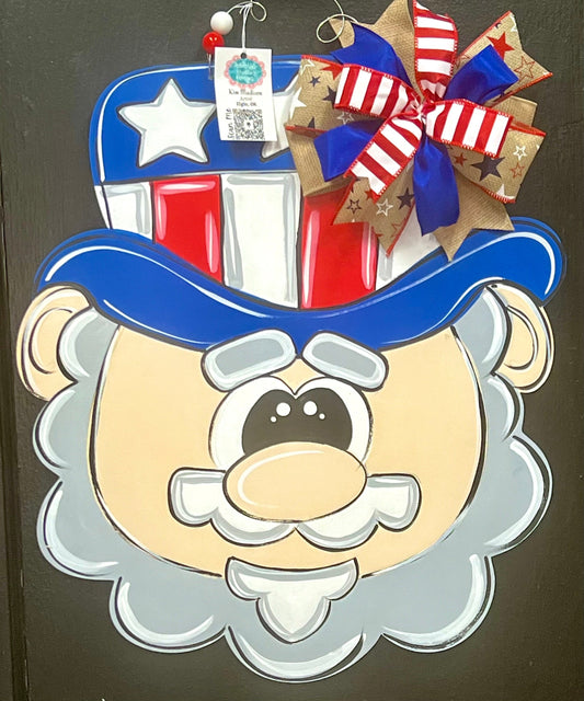 Uncle Sam Door Hanger, Patriotic USA Decor (19"x22")
