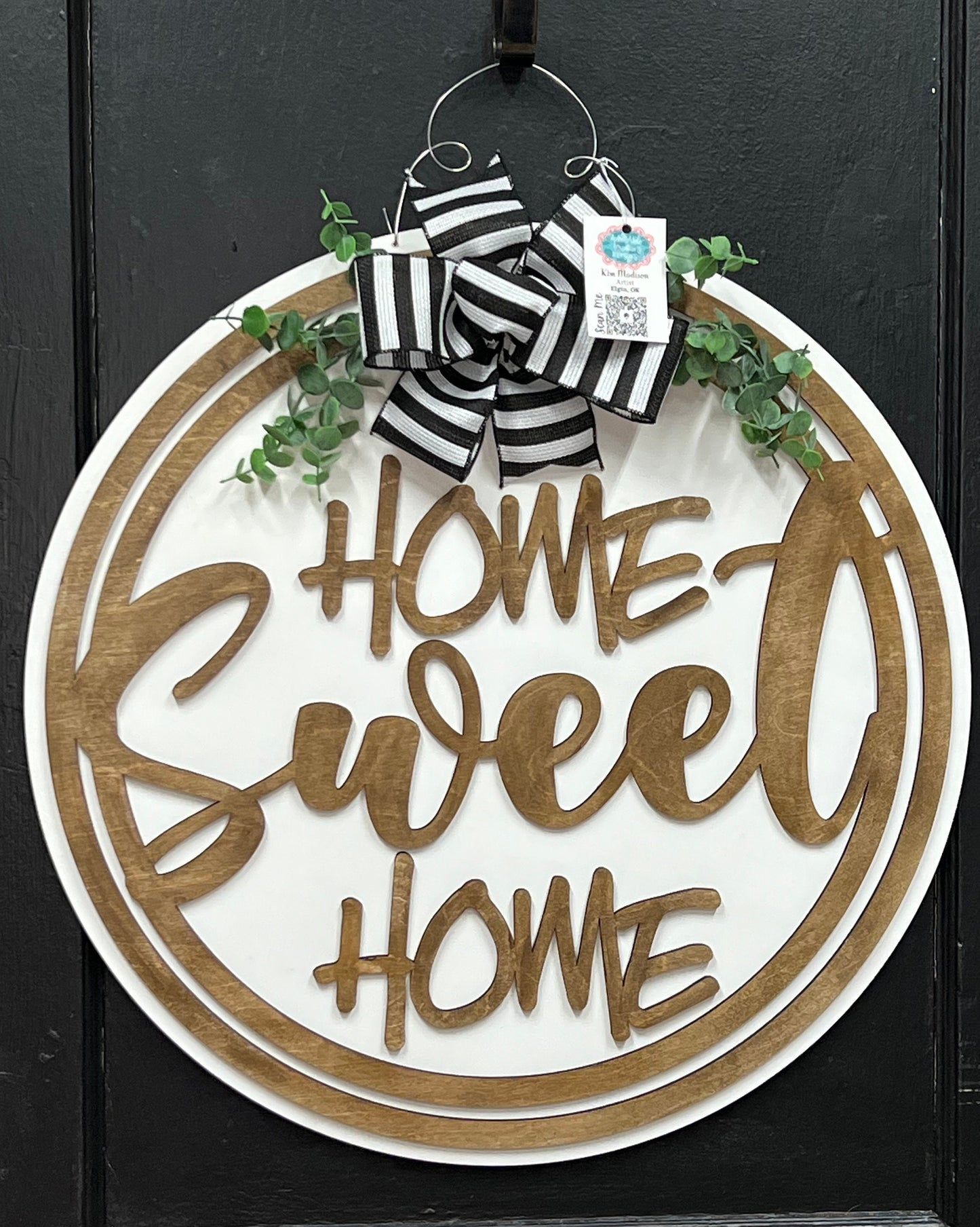 3D Home Sweet Home Door Hanger, Everyday Decor (23" Round)