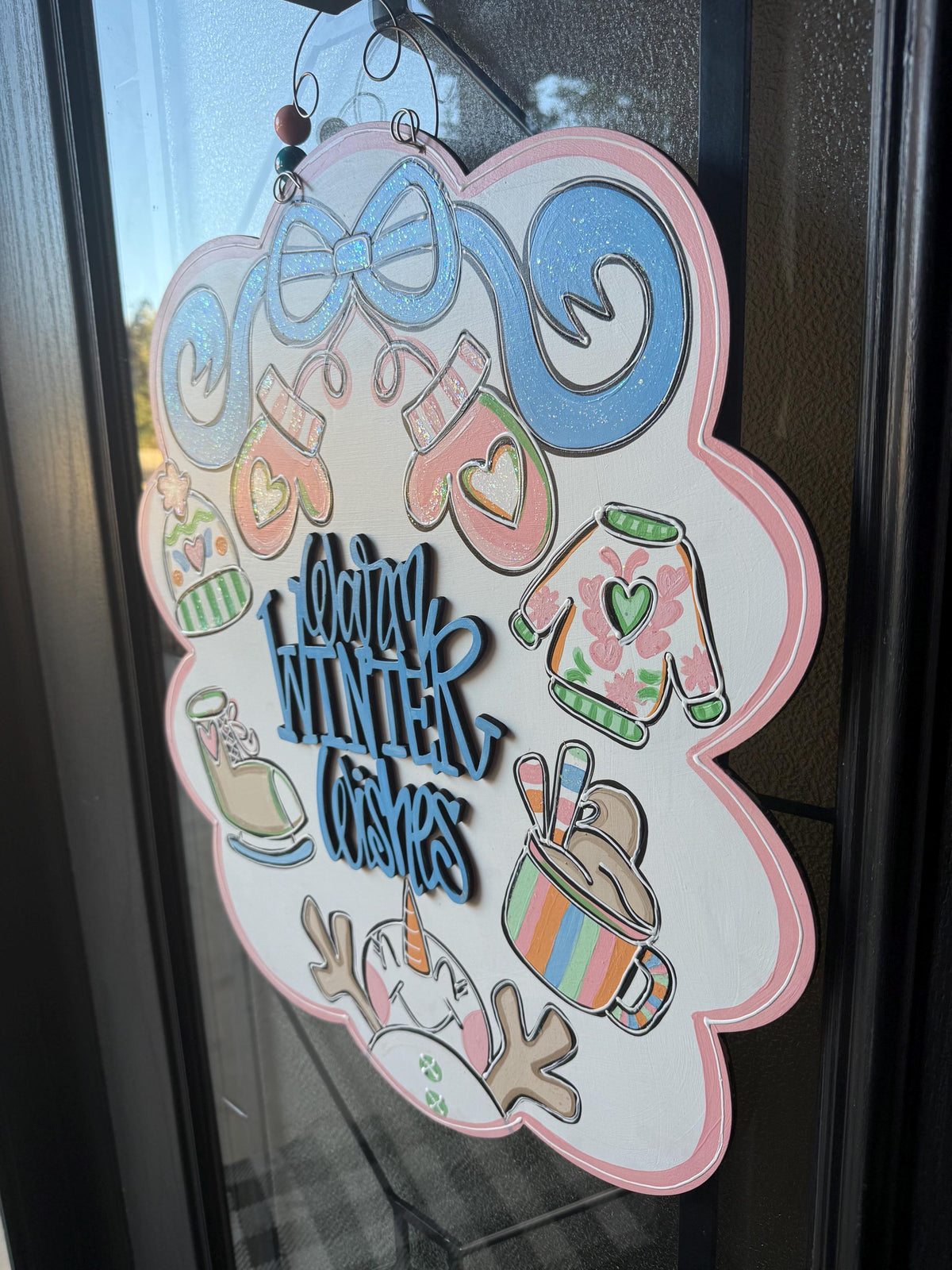 Warm Winter Wishes Plaque Door Hanger (20"x23")