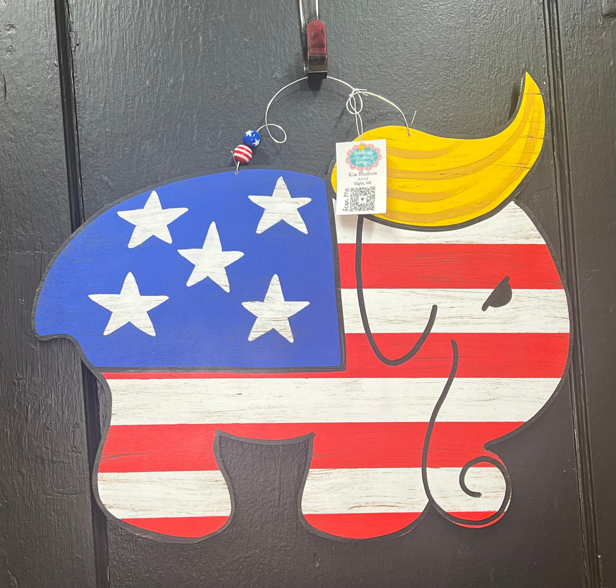 Trump Elephant Door Hanger, Patriotic USA Decor, 21x23