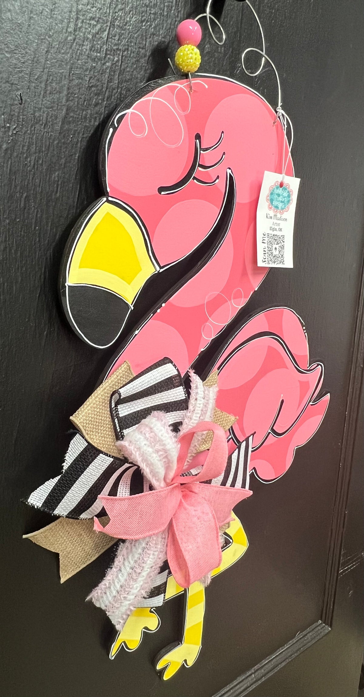 Flamingo, Beach, Summer, door hanger, Summer, 14"x23”