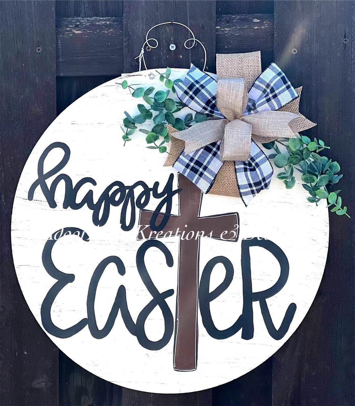 Happy Easter Cross Door Hanger, Farmhouse Spring Decor