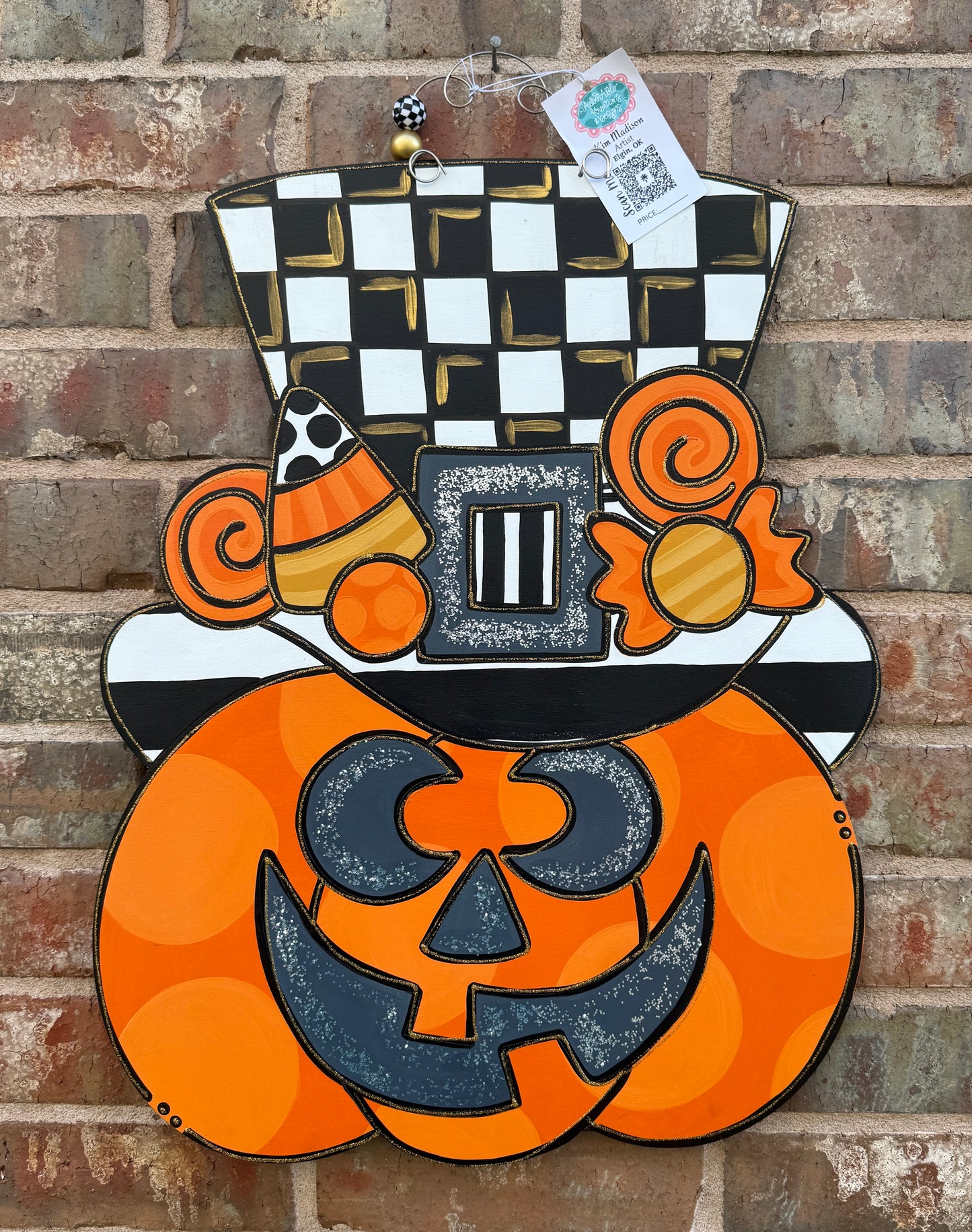 Jack O Lantern Candy Corn Door Hanger
