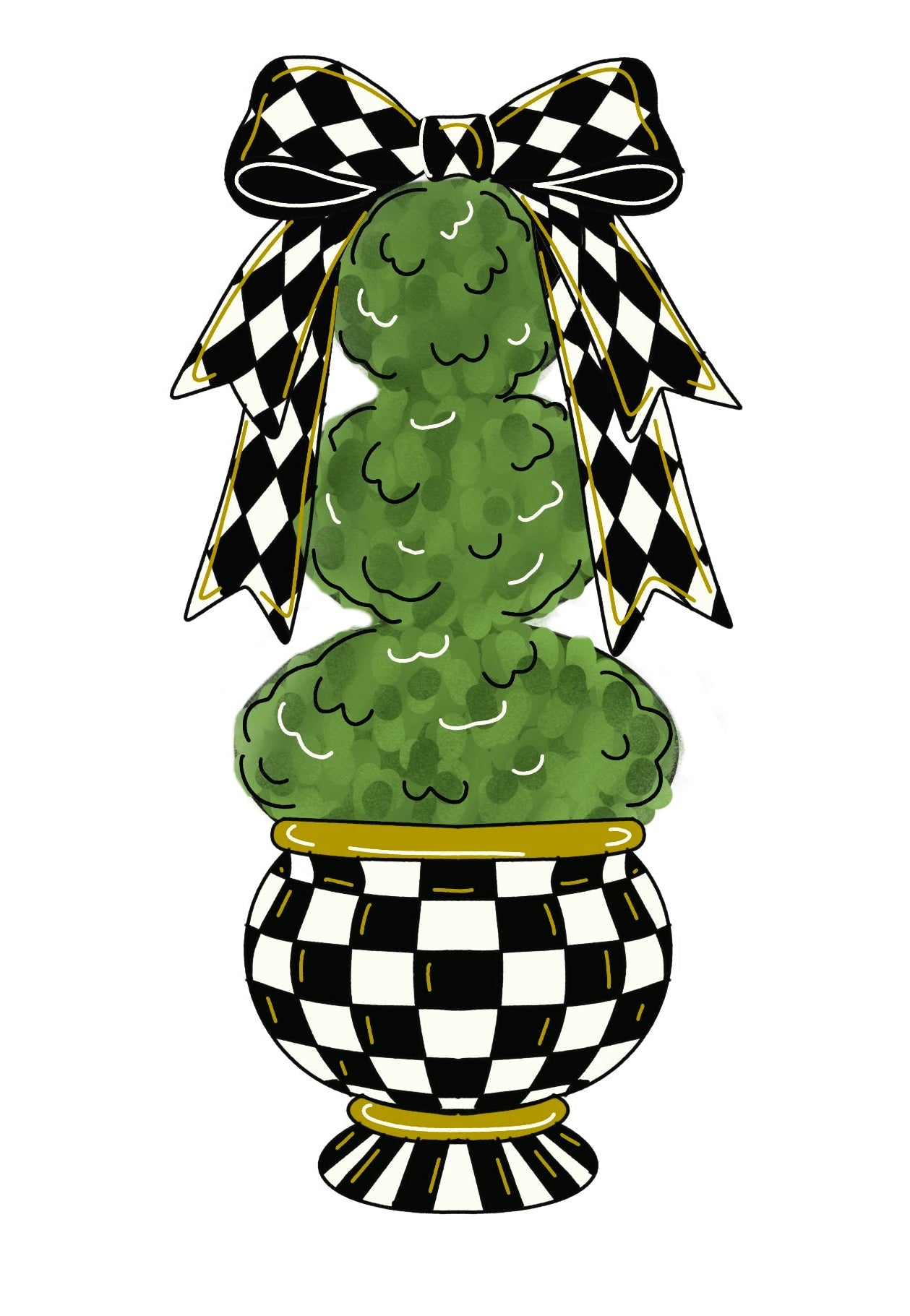 BW Checkered Topiary - The Perfect Palette