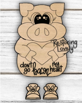 Bacon My Heart Pig Ribbon Legs - Restoring Lovely