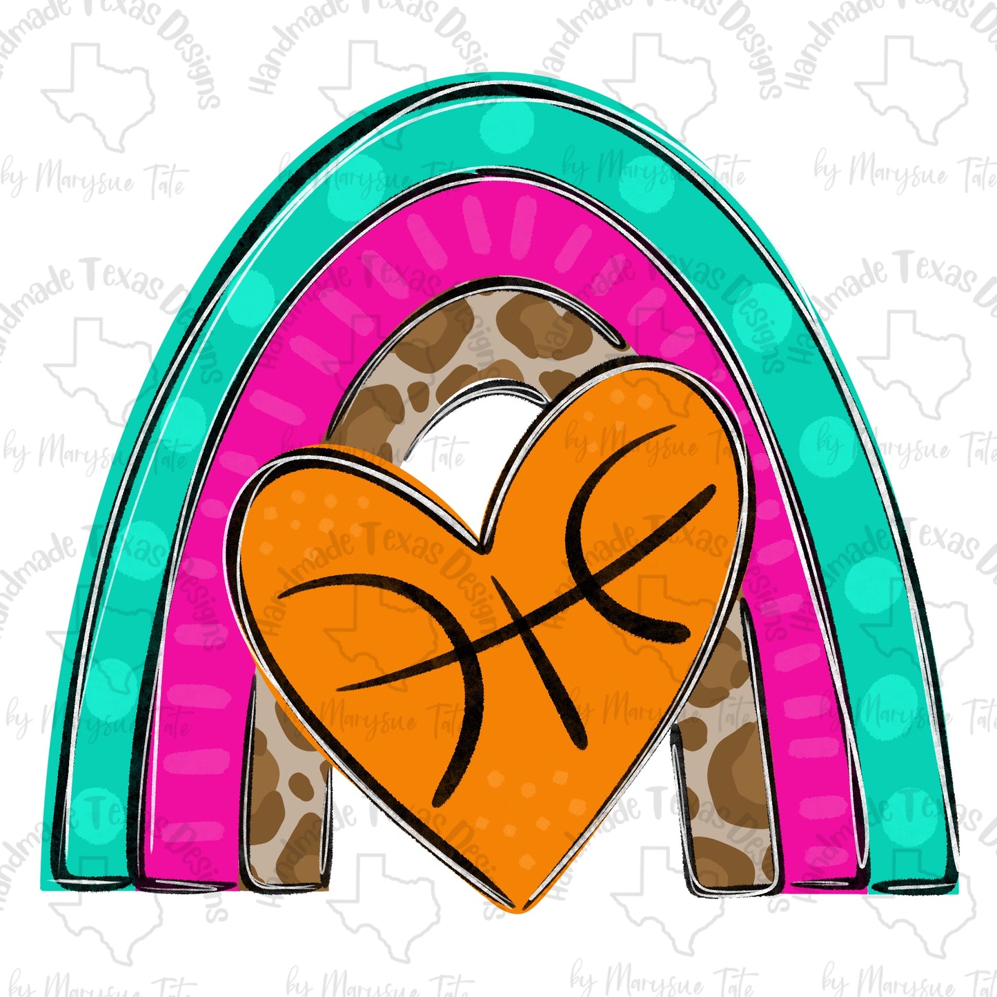 Basketball Rainbow - Handmade Texas Designs