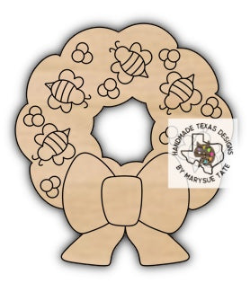 Bee Wreath - Handmade Texas Designs