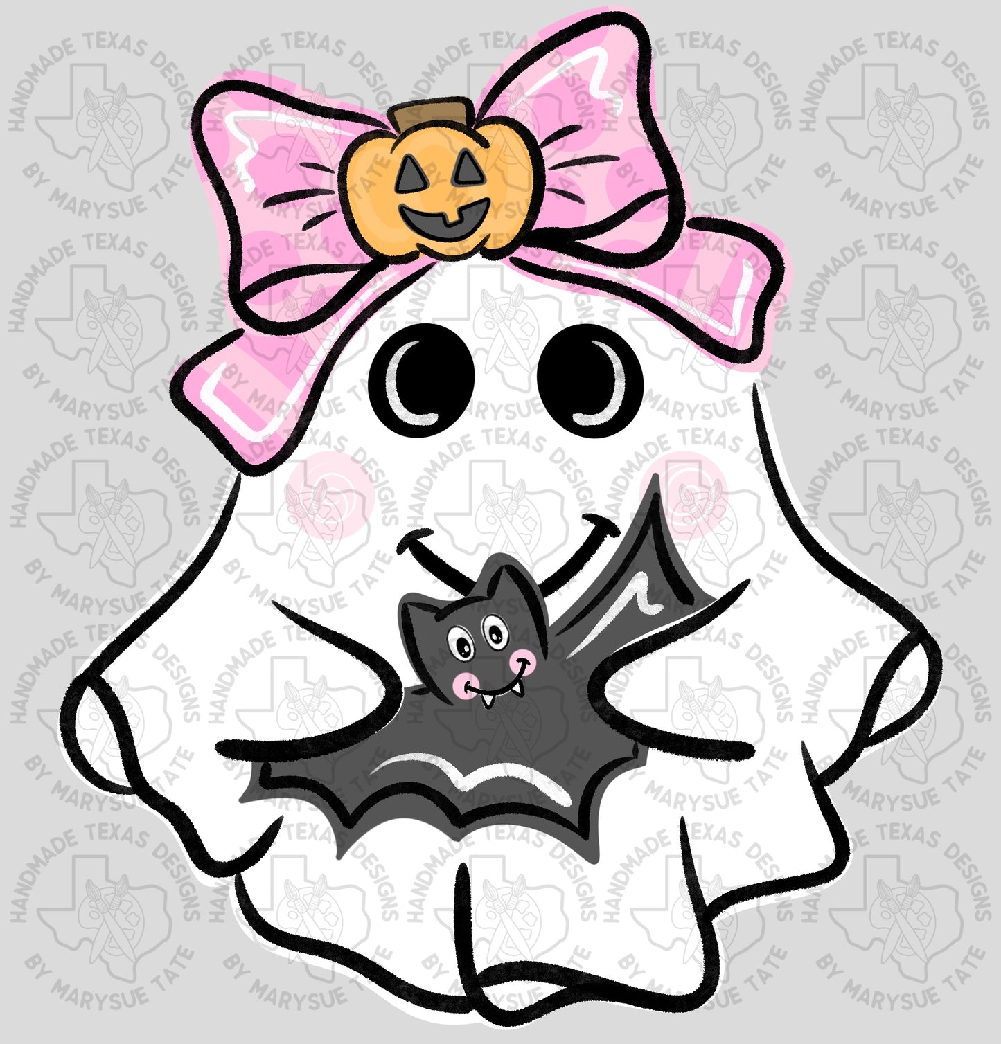 Bow Ghost Bat - Handmade Texas Designs