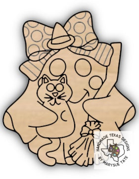 Bow Ghost Witch - Handmade Texas Designs