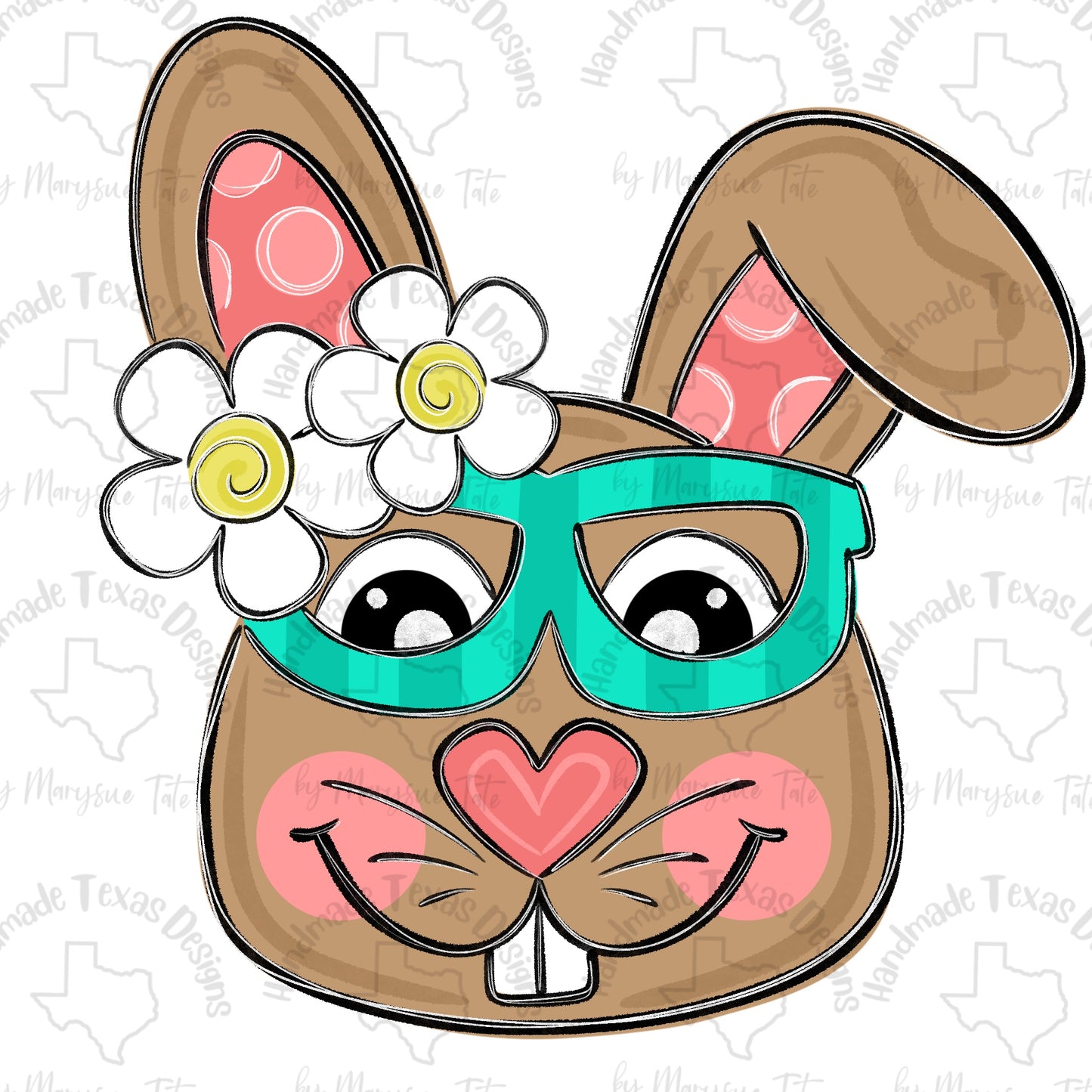 Bunny w/Glasses - Handmade Texas Designs
