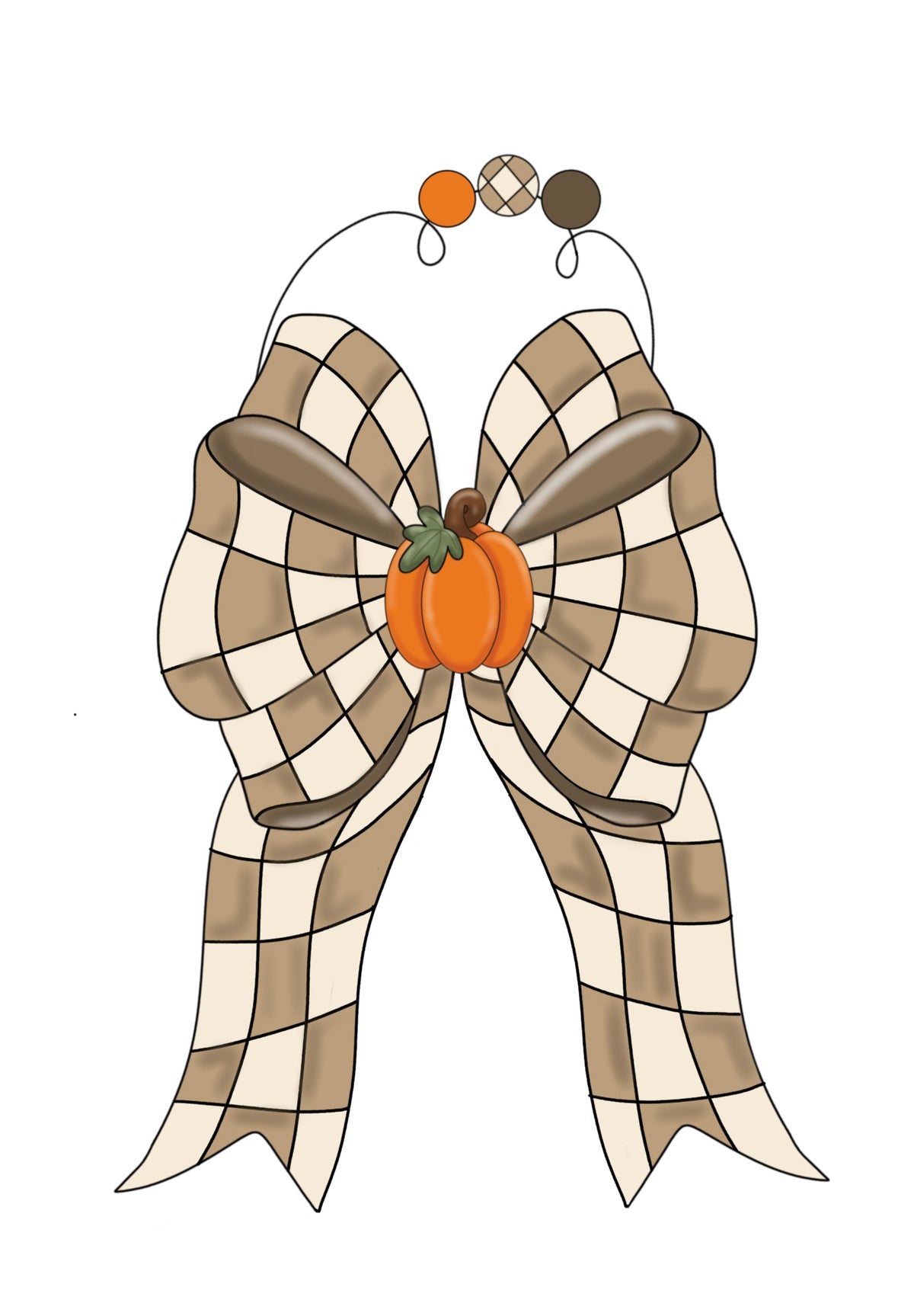 Checkered Fall Bow - The Perfect Palette August 2026 Template Club