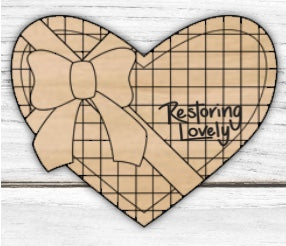 Checkered heart with bow - Restoring Lovely