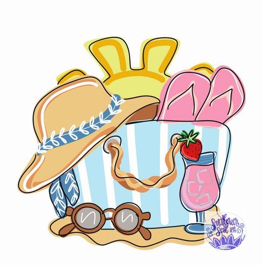 Beach Bag with Sun - Sunflower Soul Art