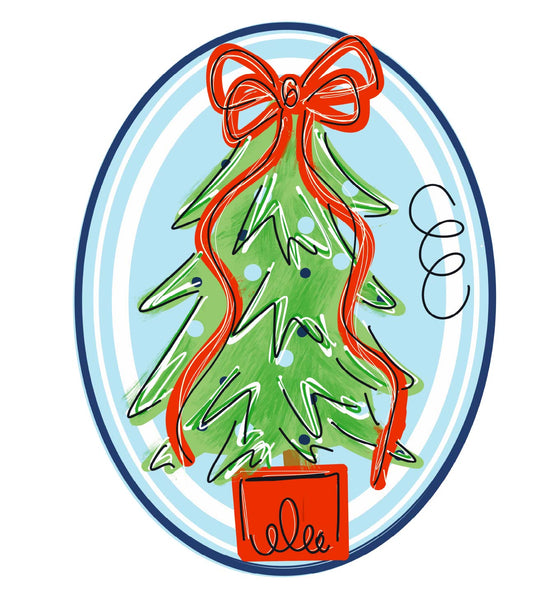 Christmas Tree in Oval - Sunflower Soul Art