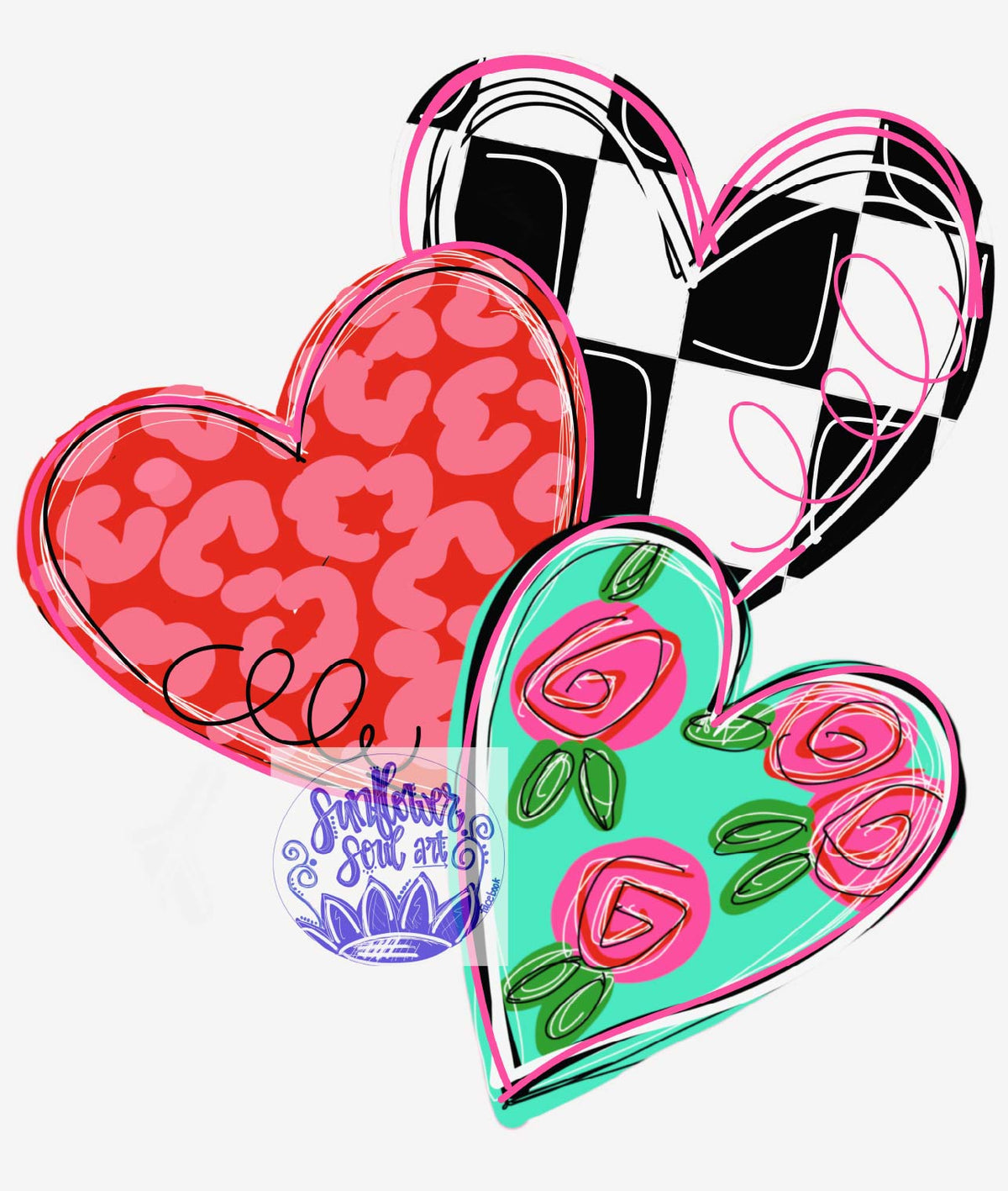Heart Trio - Sunflower Soul Art