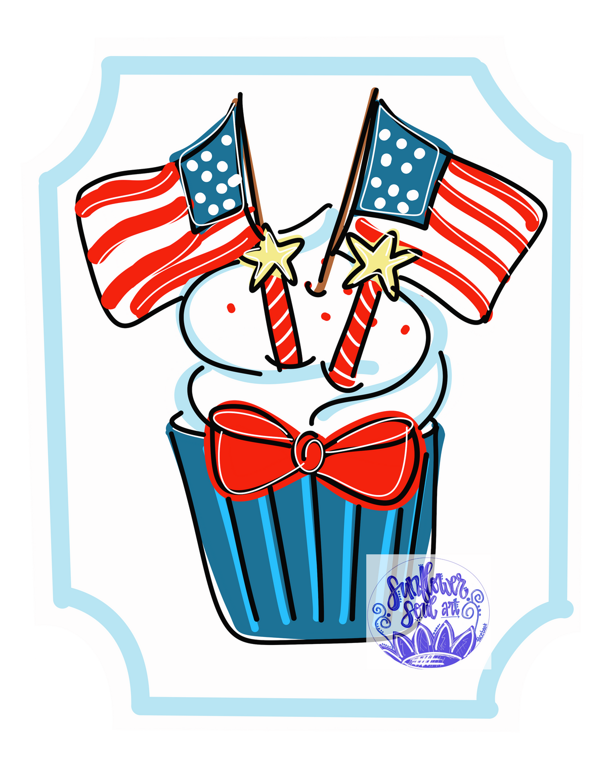 Patriotic Cupcake - Sunflower Soul Art