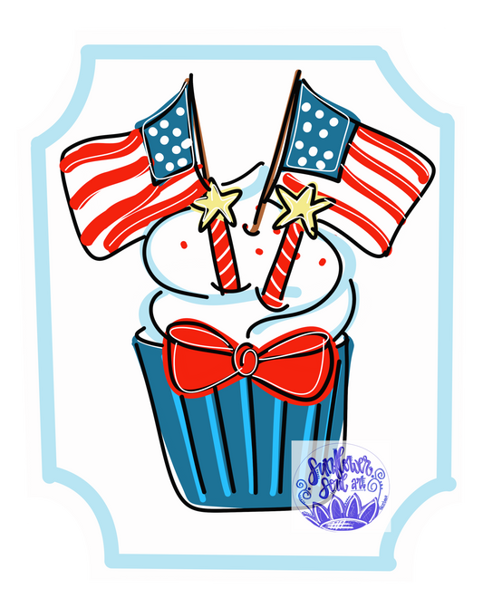 Patriotic Cupcake - Sunflower Soul Art
