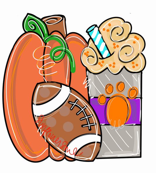 Pumpkin Football - Sunflower Soul Art