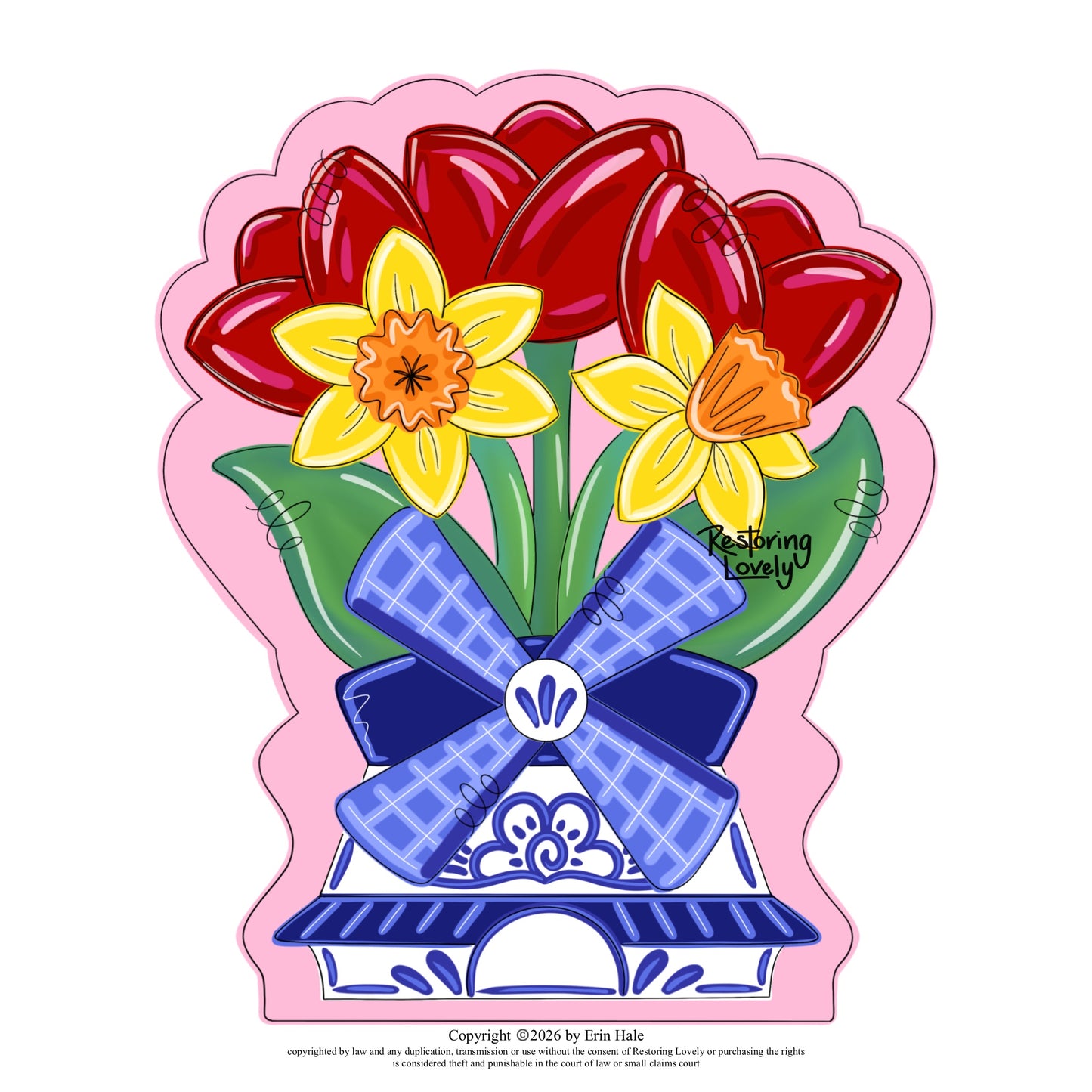 Delft Windmill Tulips & Daffodils - Restoring Lovely