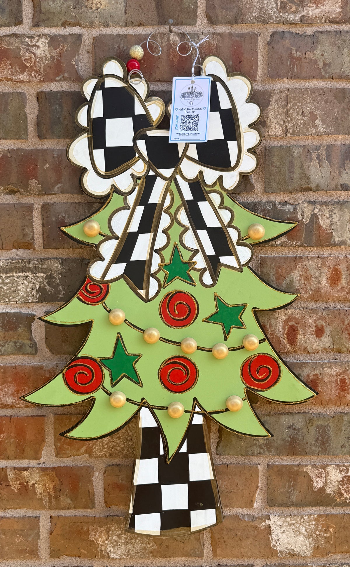 Tree with Bow Door Hanger