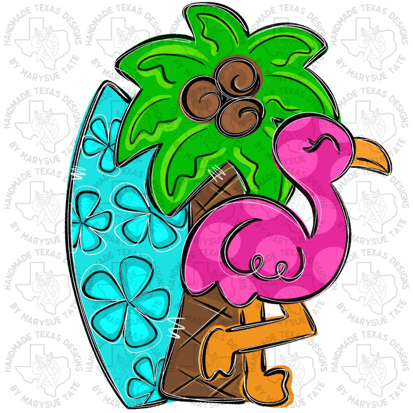 Flamingo Surf - Handmade Texas Designs