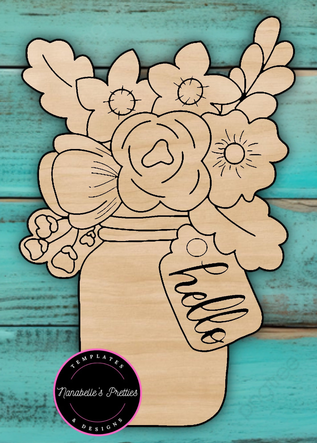 Floral Mason Jar - Nanabelle's Pretties