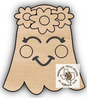 Flower Crown Ghost - Handmade Texas Designs
