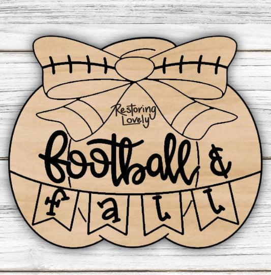 Football and Fall Bow Pumpkin - Restoring Lovely