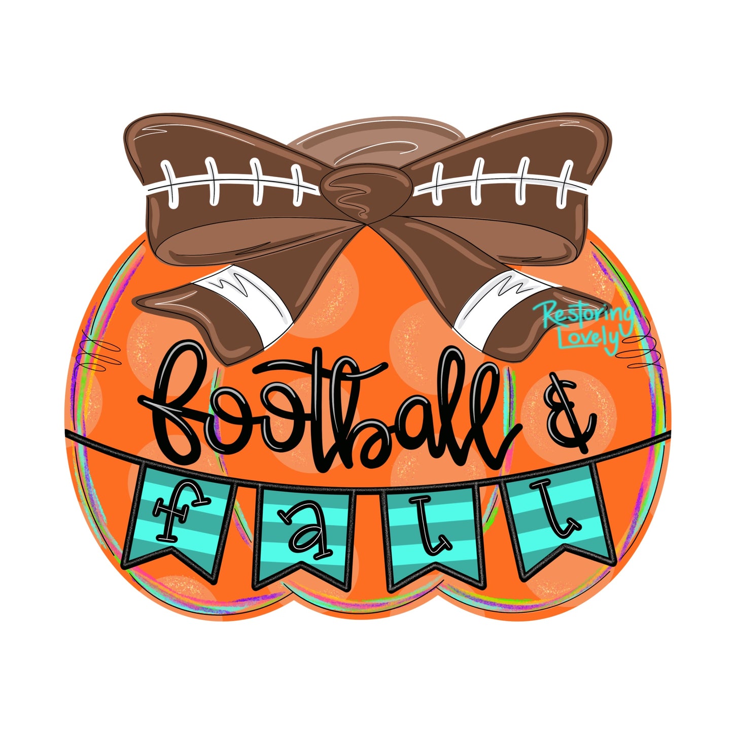 Football and Fall Bow Pumpkin - Restoring Lovely