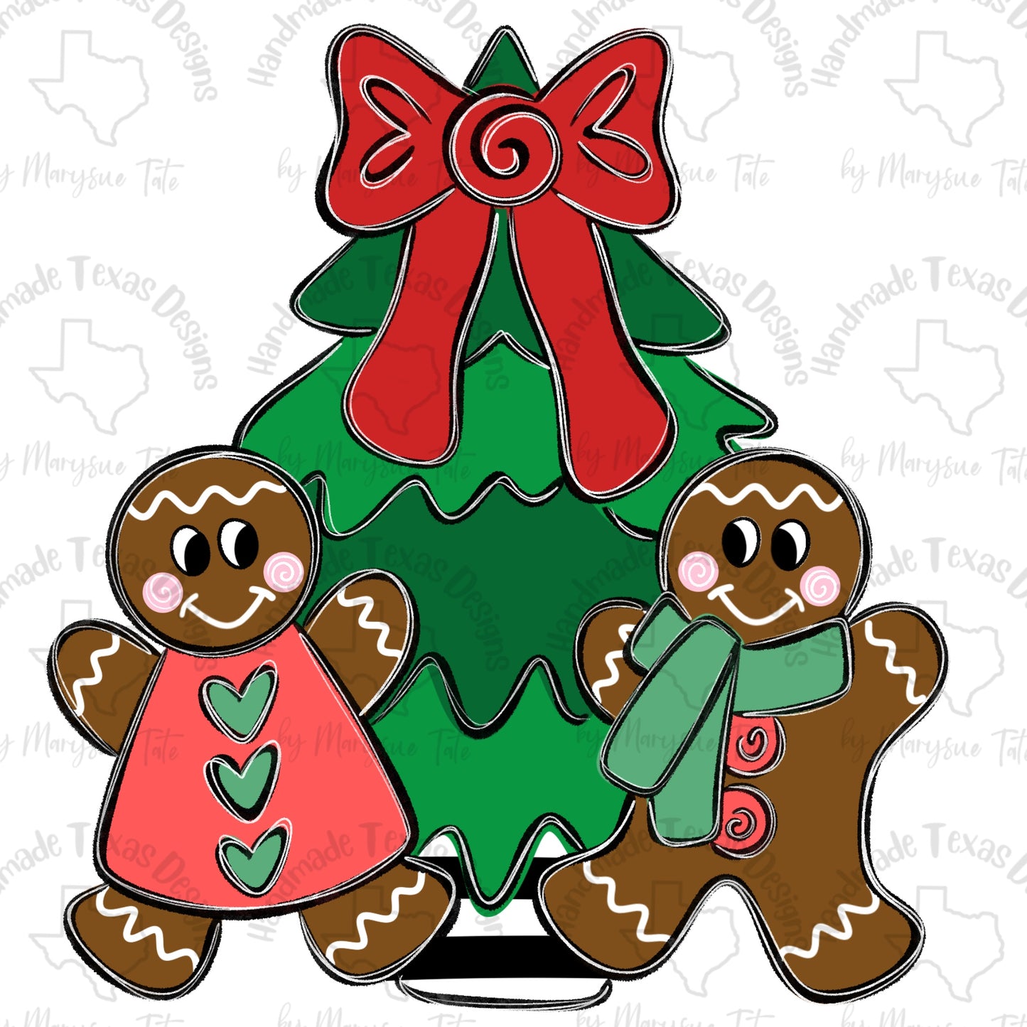 Gingerbread Couple - Handmade Texas Designs