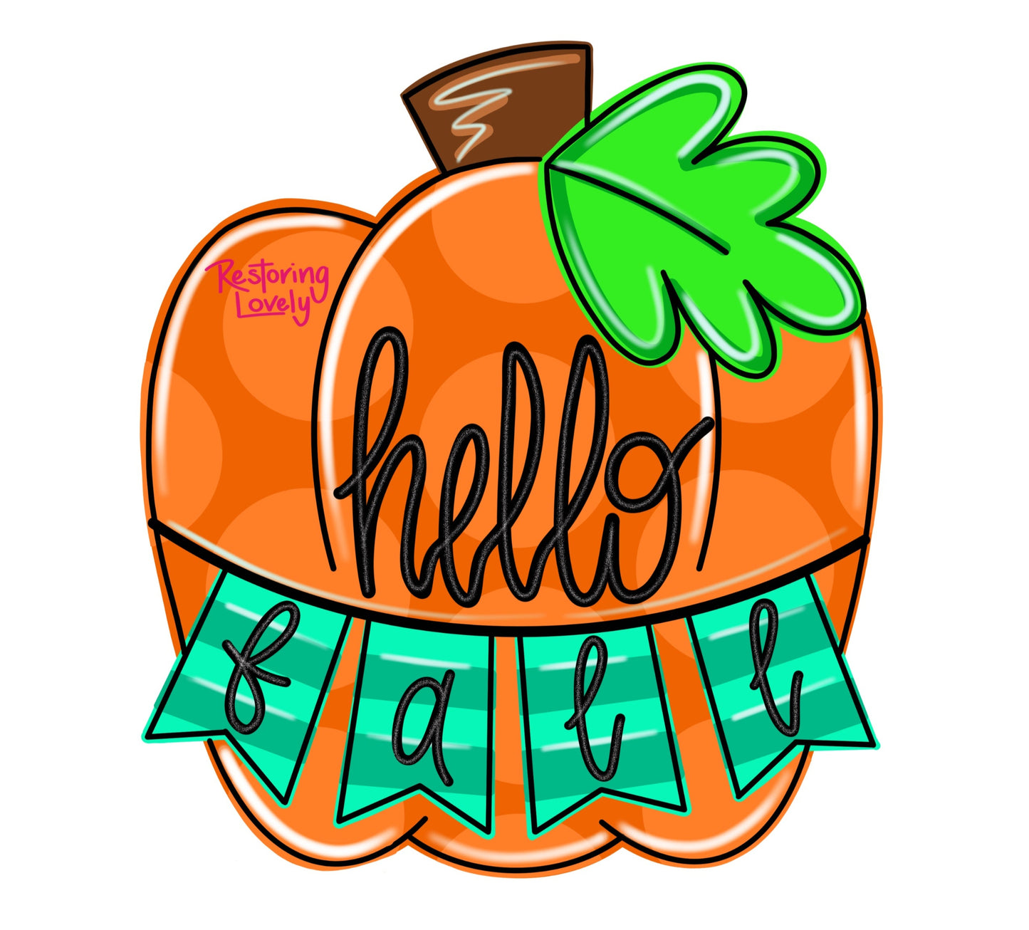 Hello Fall Pumpkin  - Restoring Lovely