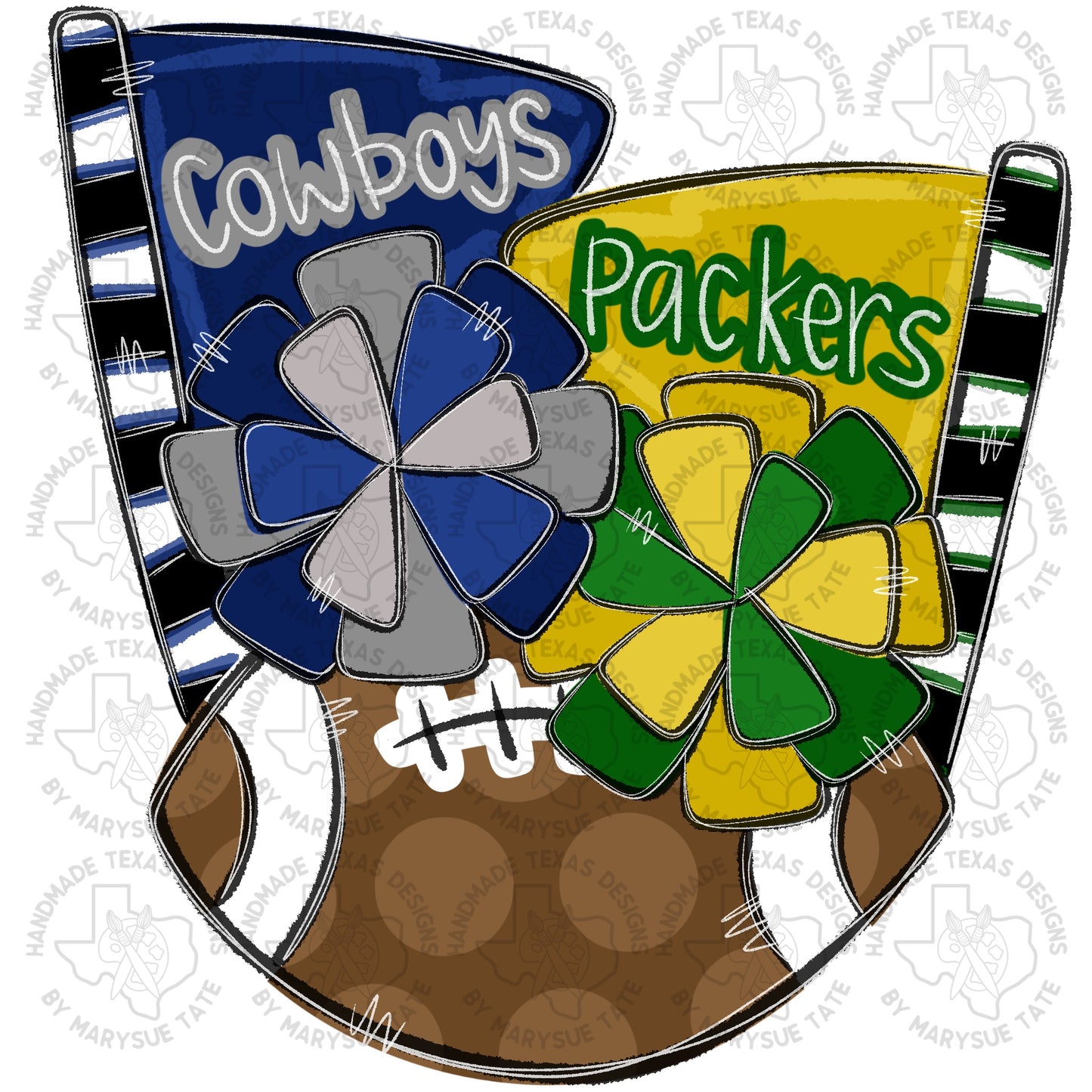 House Divided Football - Handmade Texas Designs