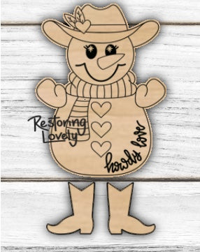 Howdy Love Snowman Ribbon Legs - Restoring Lovely