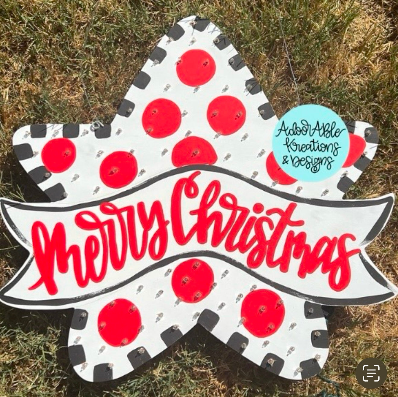 Lighted Star Tree Topper Merry Christmas