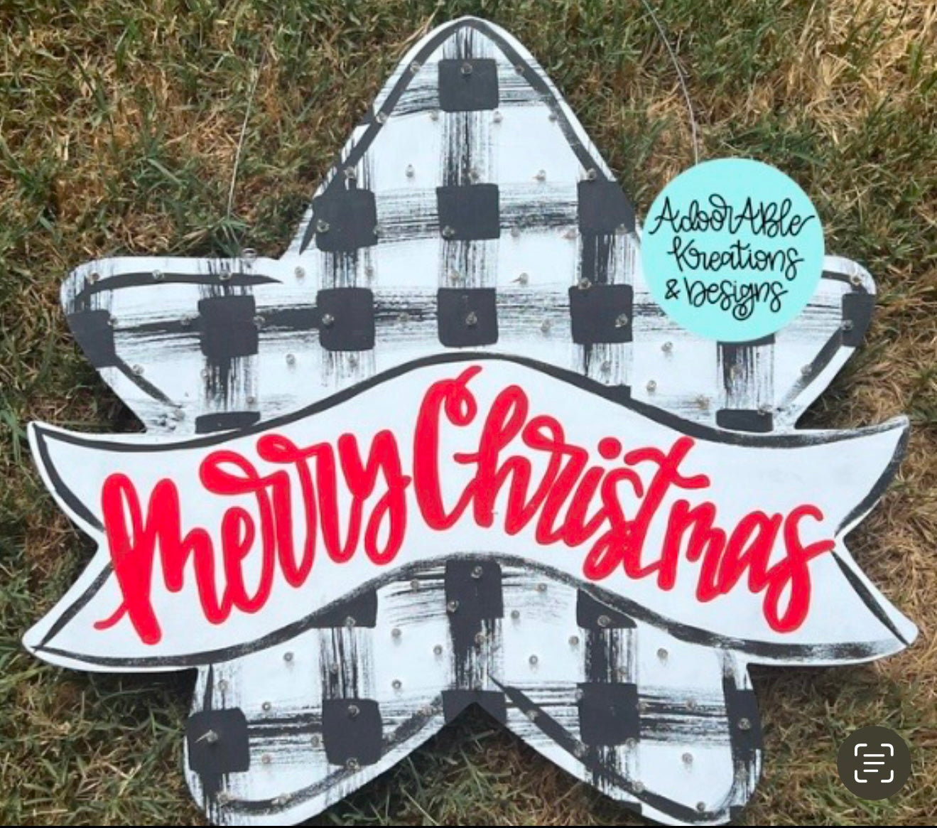 Lighted Star Tree Topper Merry Christmas