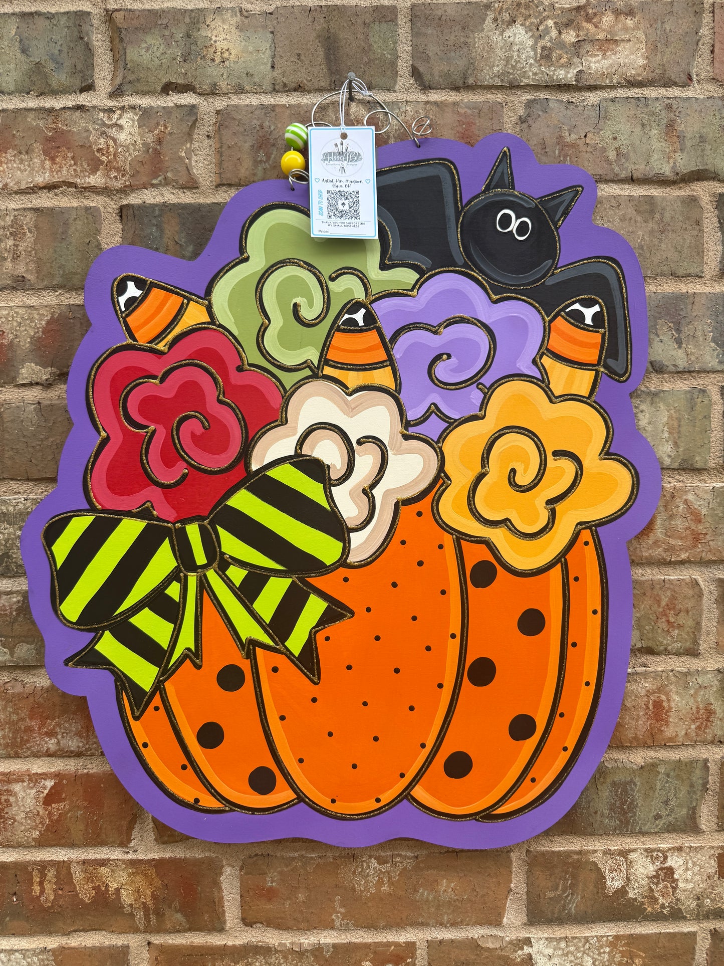 Candy Corn Blooms Door Hanger